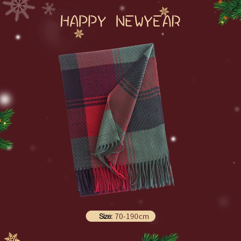 Winter Scarf Manufacturer - Classic Unisex Red Check Shawl for Festival