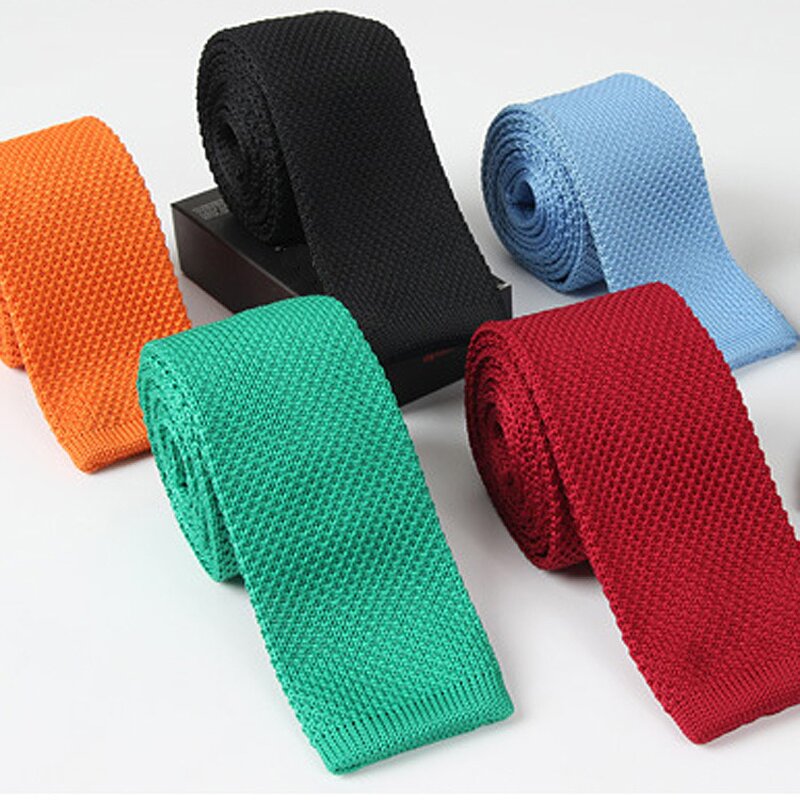 Knitted Tie Manufacturer - Hot Selling 5CM Solid Color Polyester for Men