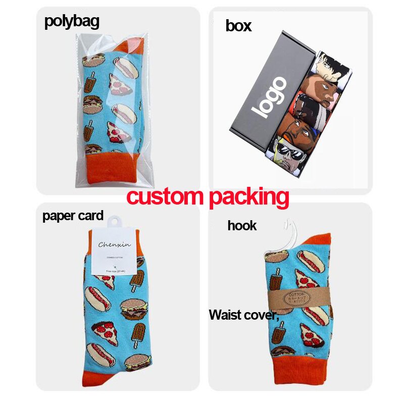 Socks Manufacturer - Custom Logo Fashion Dress Happy Organic Cotton Unisex