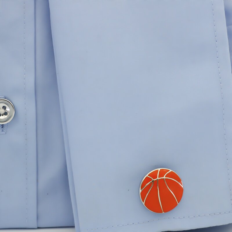 Cufflinks Manufacturer - Ready to Ship High End Enamelled Basketball Copper