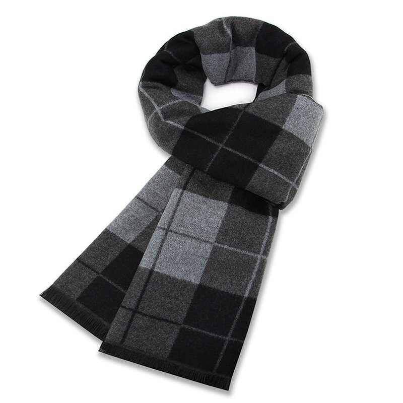Winter Scarf Manufacturer - New Fashion Gray Striped Wool Acrylic Blend