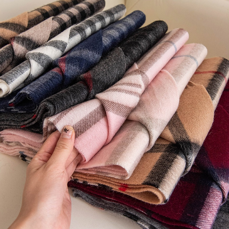 Winter Shawl Manufacturer - 100% Wool Plaid Pashmina Striped Checkered