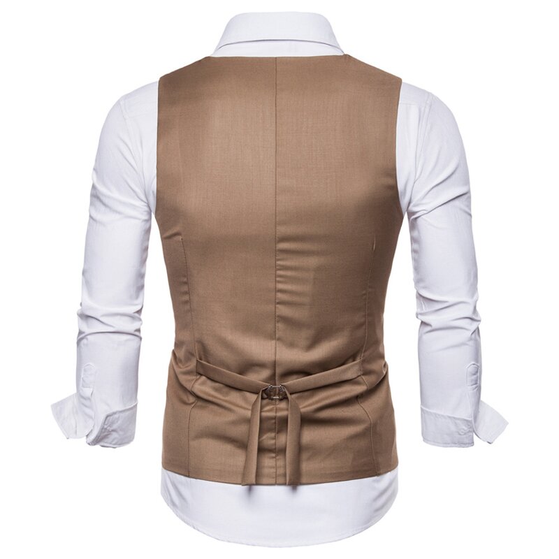 Men Vest Manufacturer - Formal Cotton Double Breasted Casual Solid Chalecos