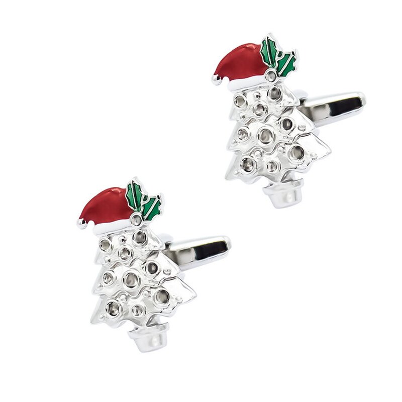 Christmas Cufflinks Manufacturer - Wholesale Funny Tree Brass Sublimation