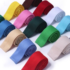 Knitted Tie Manufacturer - Hot Selling 5CM Solid Color Polyester for Men