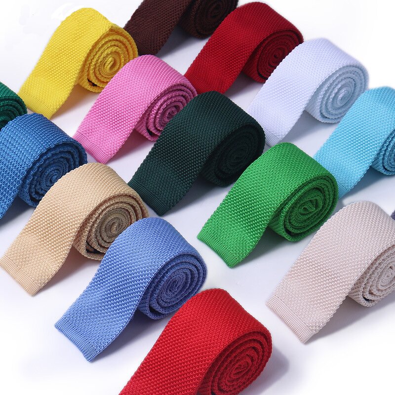 Knitted Tie Manufacturer - Hot Selling 5CM Solid Color Polyester for Men
