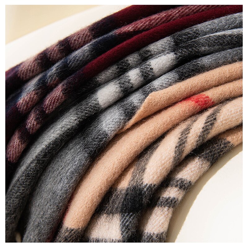 Winter Shawl Manufacturer - 100% Wool Plaid Pashmina Striped Checkered