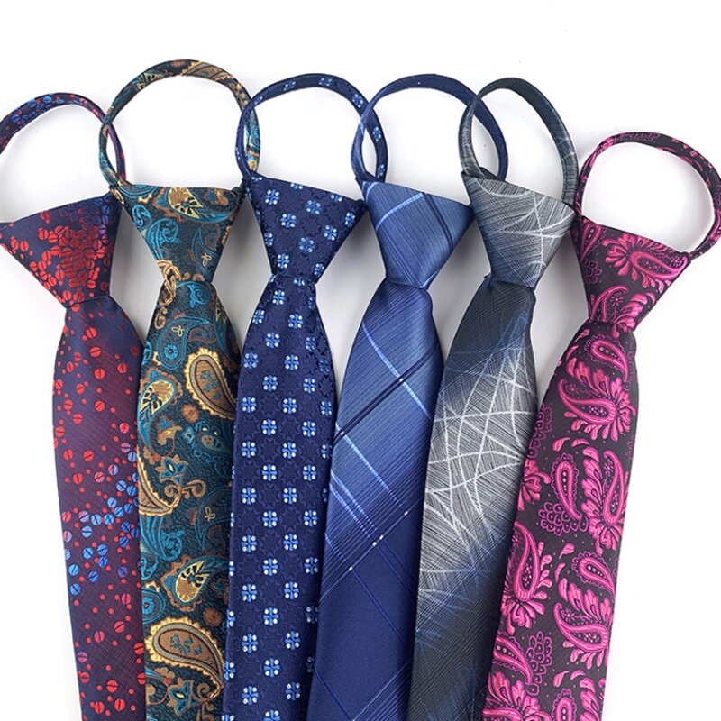 Boys Zipper Ties Manufacturer - Novel Polyester Jacquard Lattice
