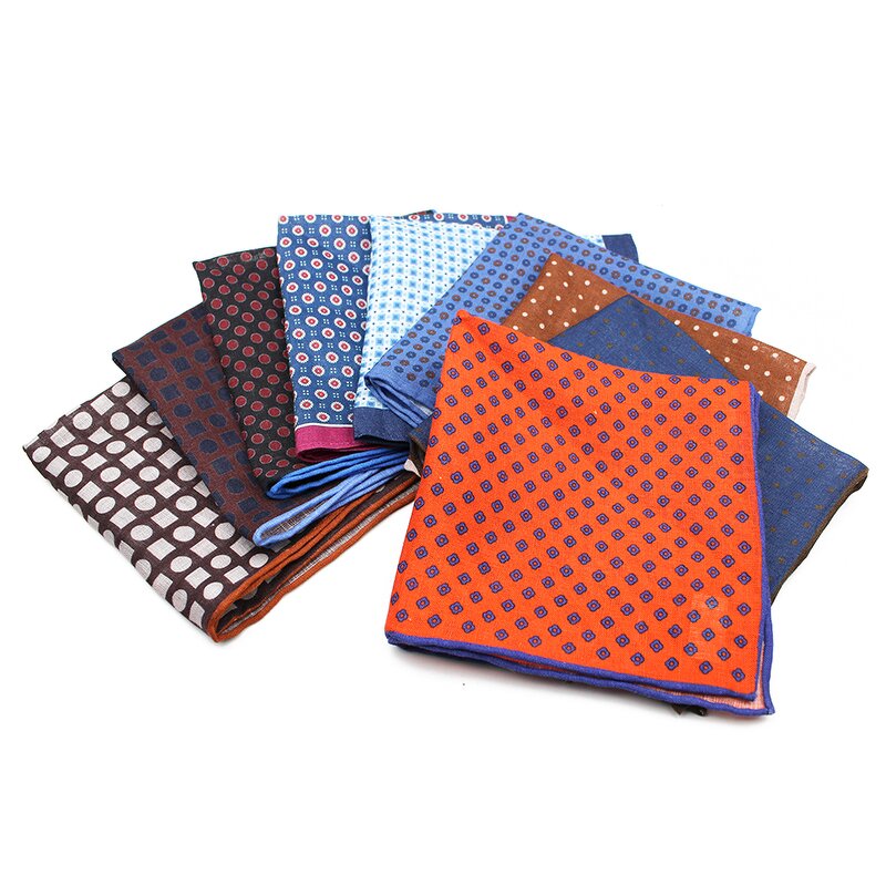 Pocket Square Manufacturer - Hot Sale Dot Printed Linen Custom Business for Men
