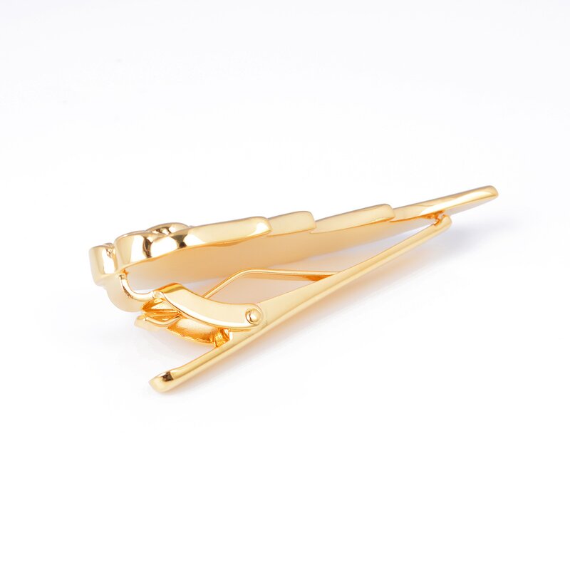 Tie Bar Manufacturer - Best Sale Angel Wings Gold Plated Engraved Feather Clip