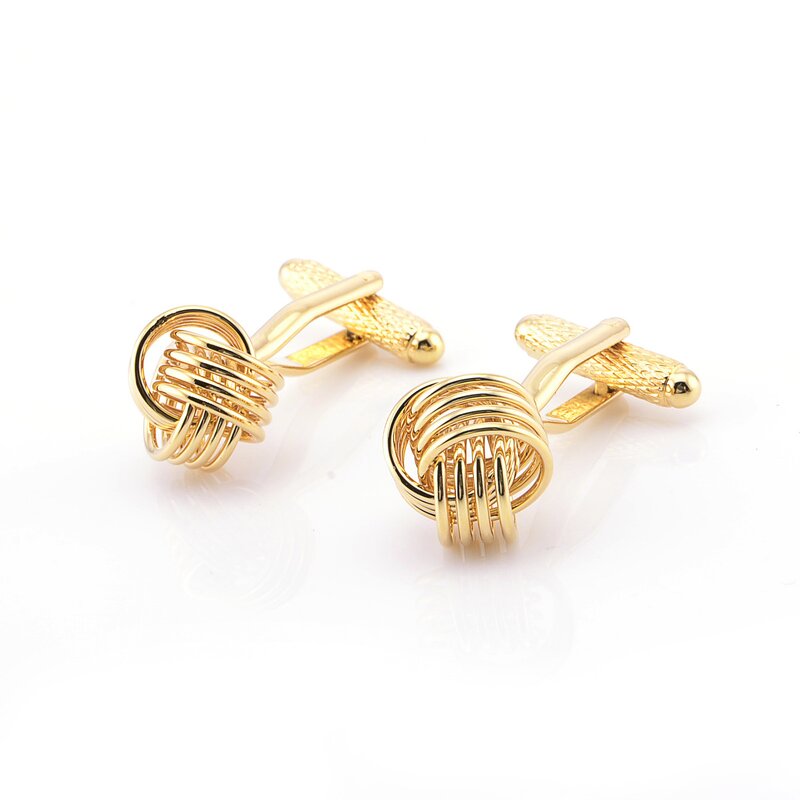 Cuff Link Set Manufacturer - Custom Golden with Logo Button for Gift Occasions