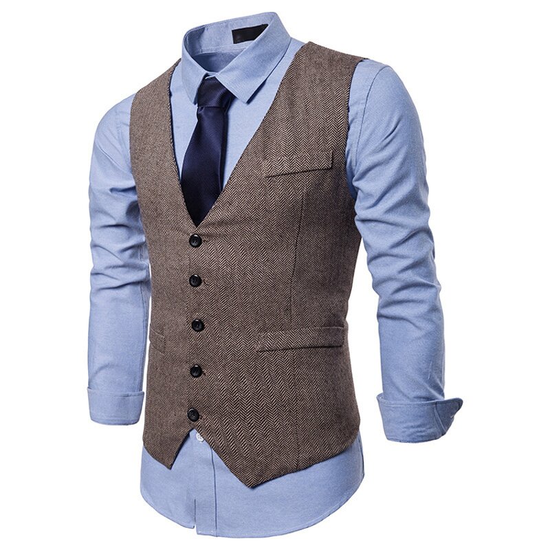 Suit Vest Manufacturer - Custom Cotton Casual Solid Single Breasted Chalecos Hombre