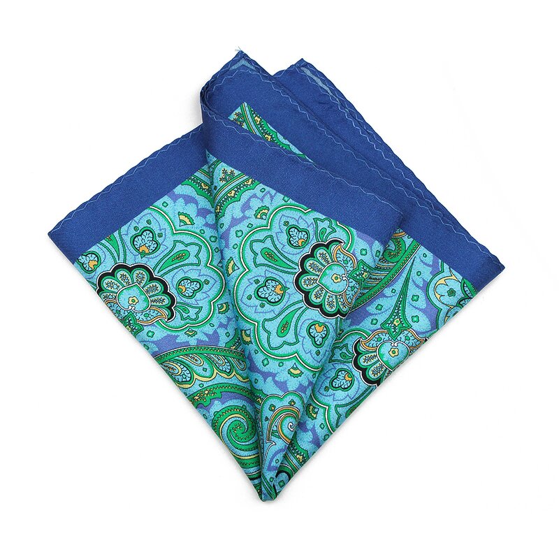 Handkerchief Manufacturer - Vintage Luxury Real Silk Multicolor Paisley