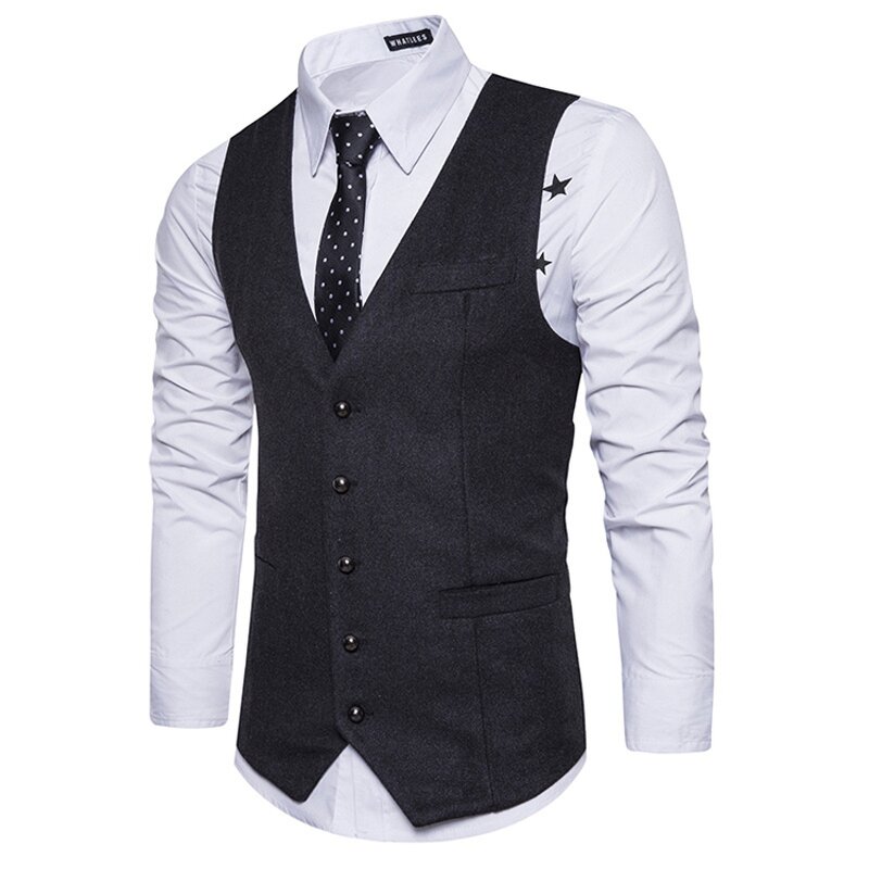Men Vest Manufacturer - Formal Casual Solid Single Breasted Cotton Chalecos