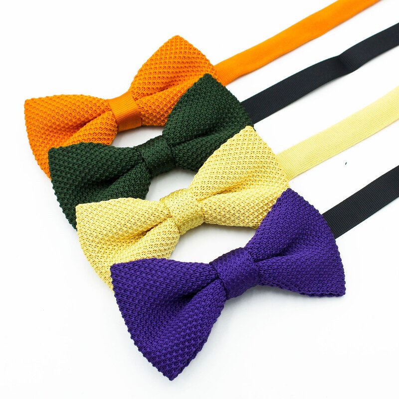 Bow Ties and Pocket Squares - Fashion Casual Plain Polyester Knitted for Men