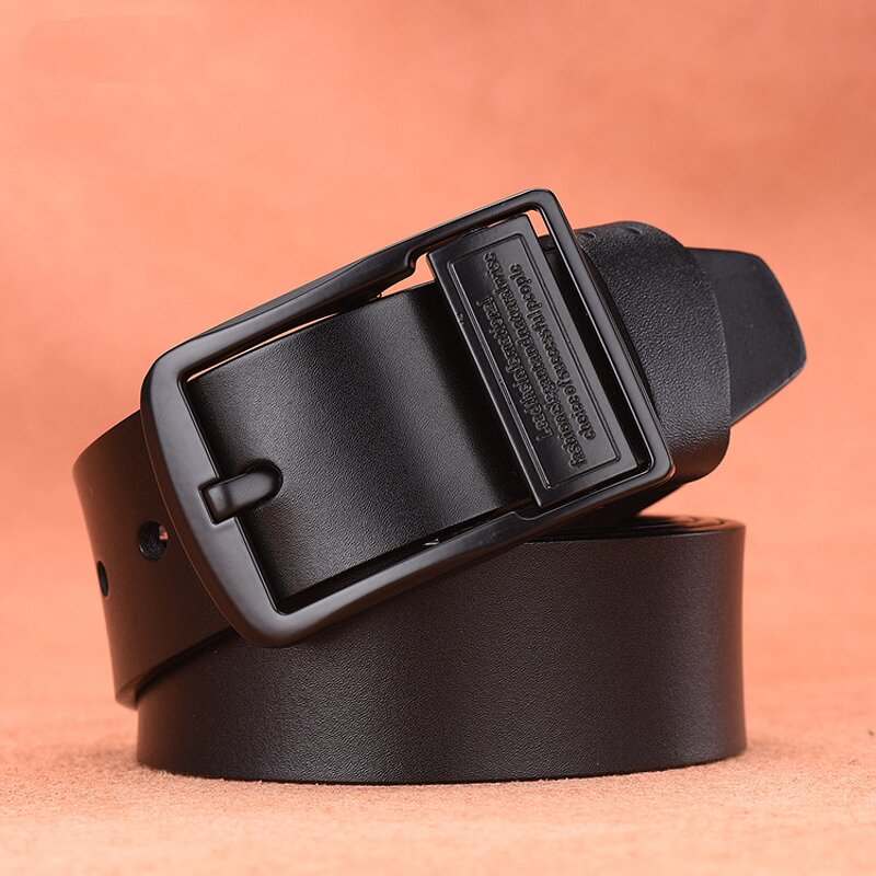 Belt Manufacturer - Wholesale Custom Adjustable Casual Pin Buckle Black Genuine Leather