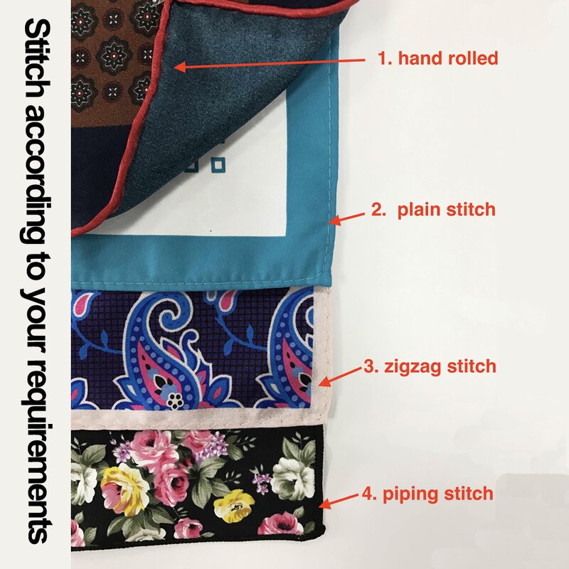 Pocket Square Manufacturer - Mens Linen Woven Floral Vintage Business Casual