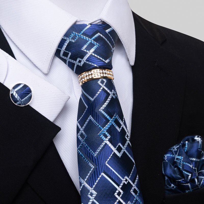 Neckties and Pocket Square Set - Wholesale Luxury Cufflink Ensemble