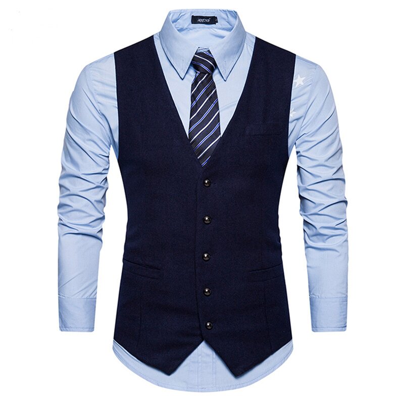 Men Vest Manufacturer - Formal Casual Solid Single Breasted Cotton Chalecos