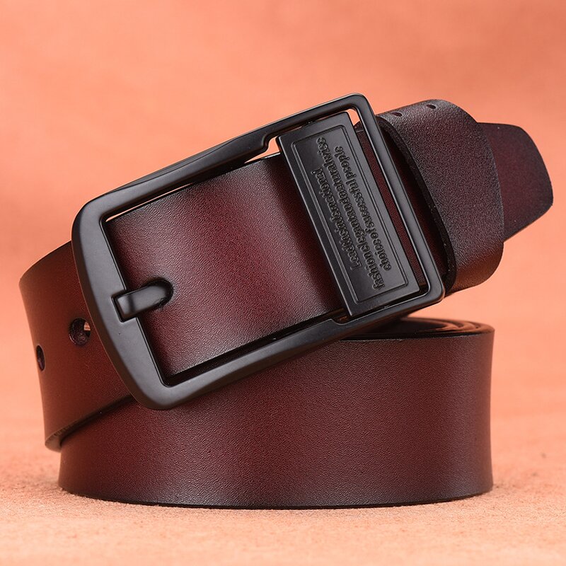 Belt Manufacturer - Wholesale Custom Adjustable Casual Pin Buckle Black Genuine Leather