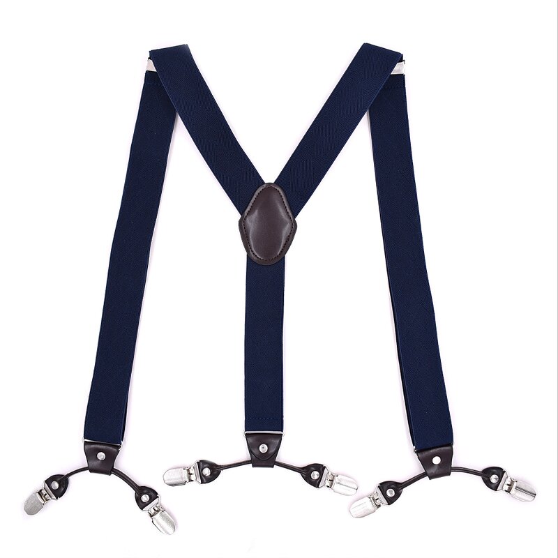 Suspenders Manufacturer - Customized 3.5cm Width Elastic Adjustable Jacquard 6 Clip