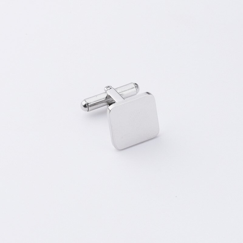 Cufflinks Manufacturer - Square Plain Stainless Steel Silver Wedding Gift