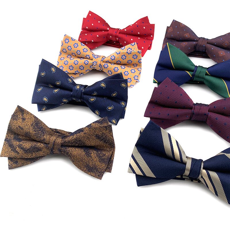 Bow Ties Manufacturer - Fashion Striped Custom Logo Polyester Woven Gift Box