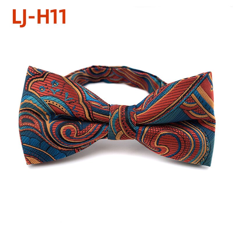 Bowtie Manufacturer - Custom Tuxedo Wedding Paisley Black Pre Tied Designer