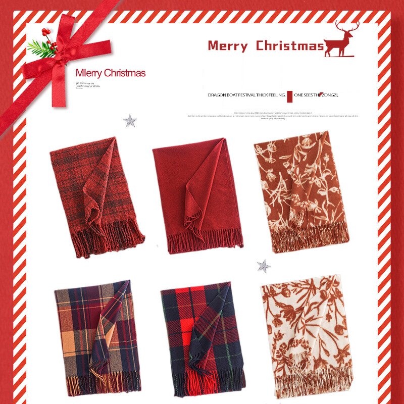 Winter Scarf Manufacturer - Classic Unisex Red Check Shawl for Festival