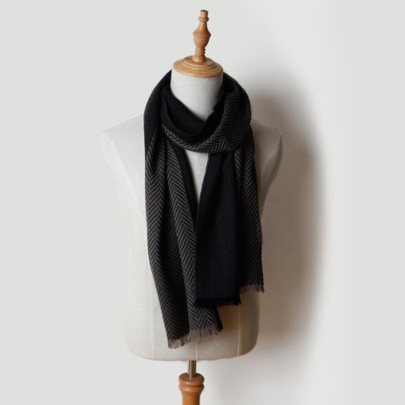 Wool Scarf Manufacturer - Autumn Winter New Warm Herringbone for Men