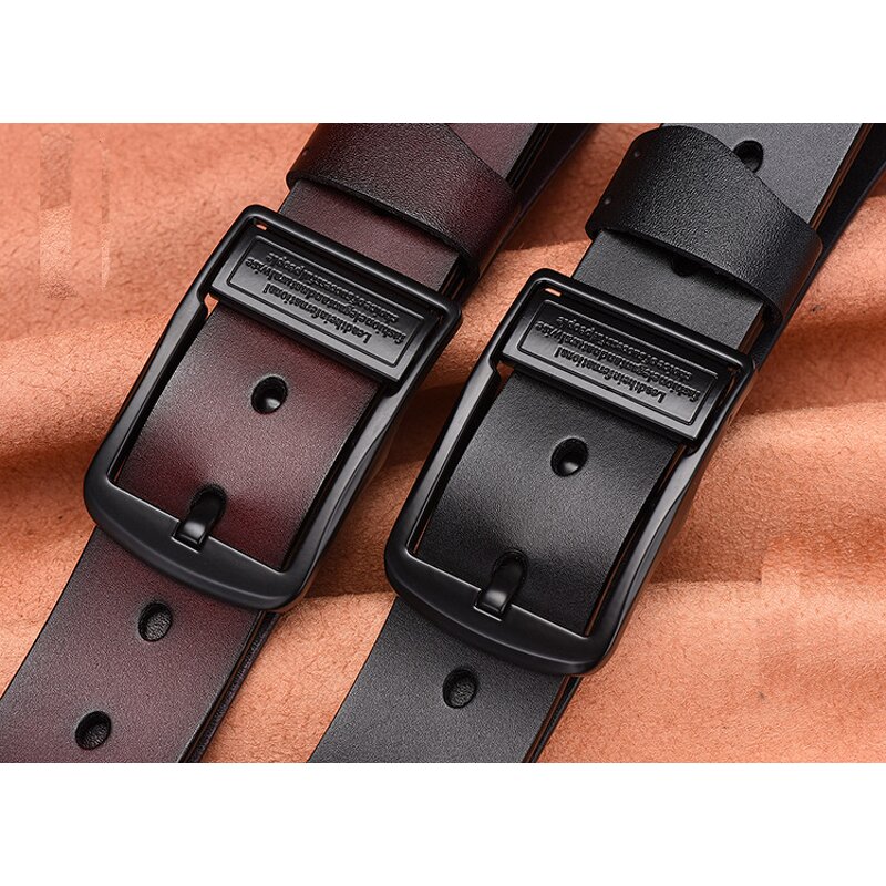 Belt Manufacturer - Wholesale Custom Adjustable Casual Pin Buckle Black Genuine Leather