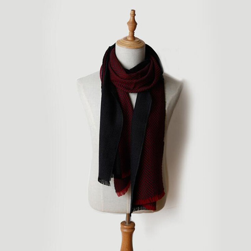 Wool Scarf Manufacturer - Autumn Winter New Warm Herringbone for Men