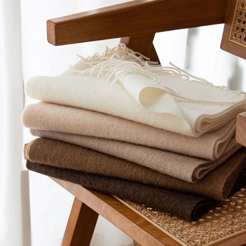 Winter Scarf Manufacturer - Wholesale 100% Wool Custom Logo Soft Striped