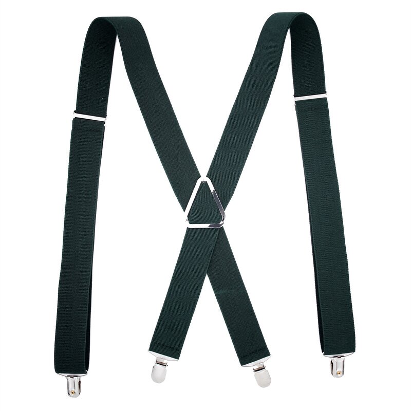 Suspenders Manufacturer - Wholesale 35mm Width Solid Adjustable 4 Clip X-Back Heavy Duty
