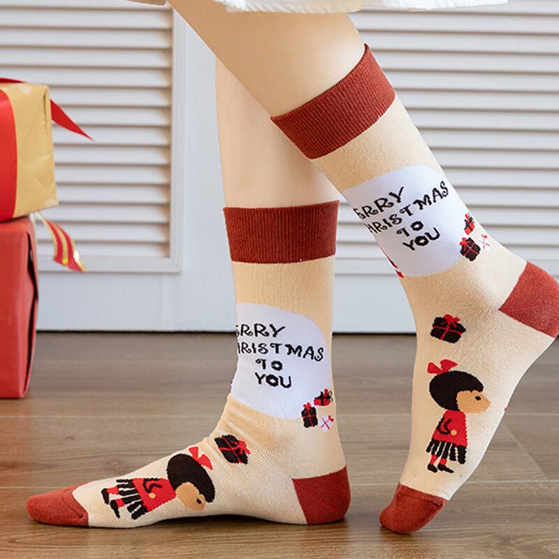 Men Christmas Socks - Wholesale Snowman Santa Cartoon Knitting Woven