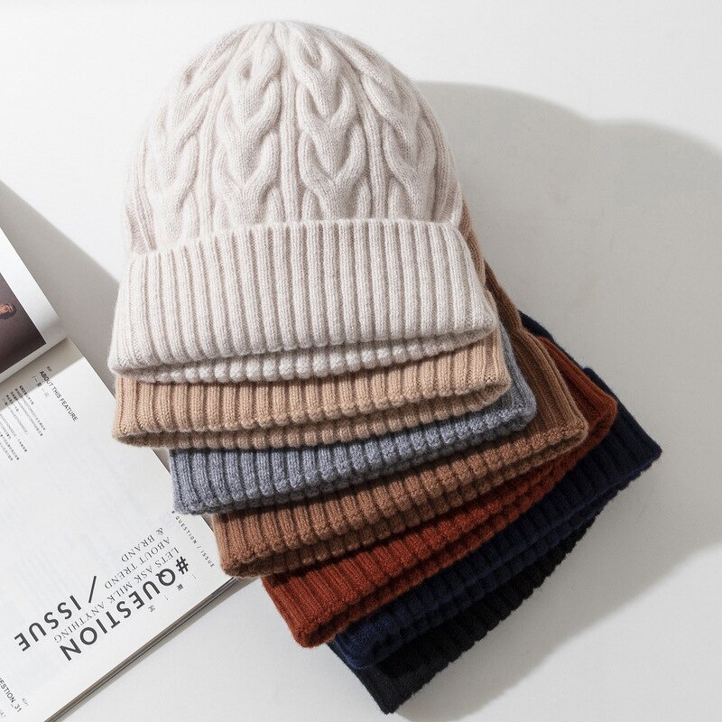 Winter Beanie Hat Manufacturer - Wholesale Women Solid Color 100% Wool Knitted