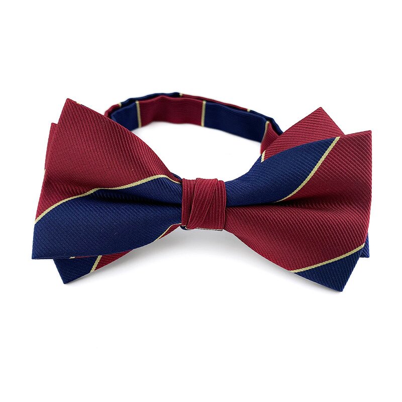 Bow Ties Manufacturer - Fashion Striped Custom Logo Polyester Woven Gift Box