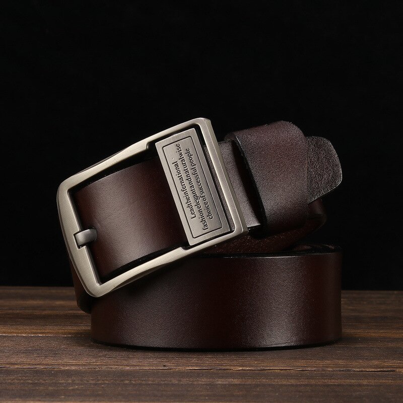 Belt Manufacturer - Wholesale Custom Adjustable Casual Pin Buckle Black Genuine Leather