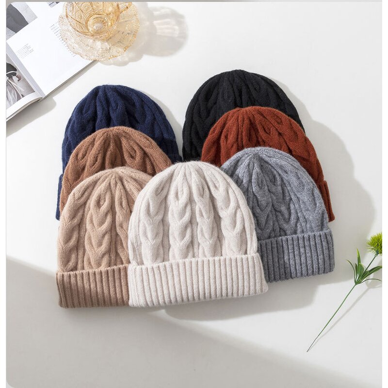 Winter Beanie Hat Manufacturer - Wholesale Women Solid Color 100% Wool Knitted