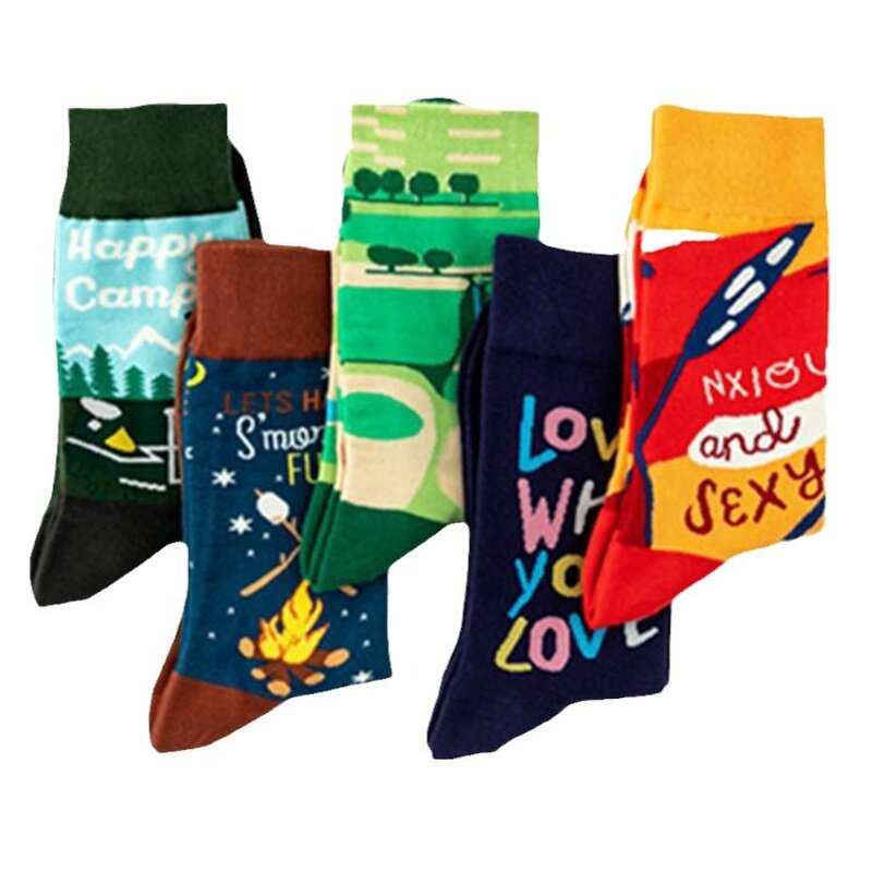 Socks Manufacturer - Personalized Custom Logo Organic Cotton Gentleman Jacquard Crew