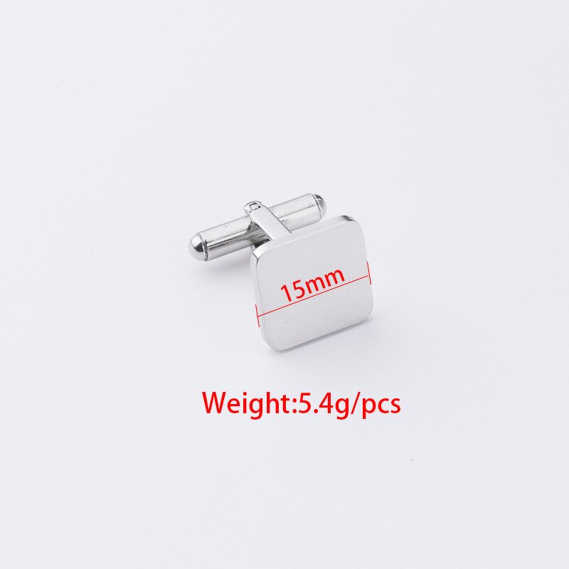 Cufflinks Manufacturer - Square Plain Stainless Steel Silver Wedding Gift