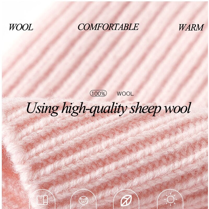 Winter Hat Manufacturer - Wholesale Autumn Winter 100% Wool Knitted Beanies