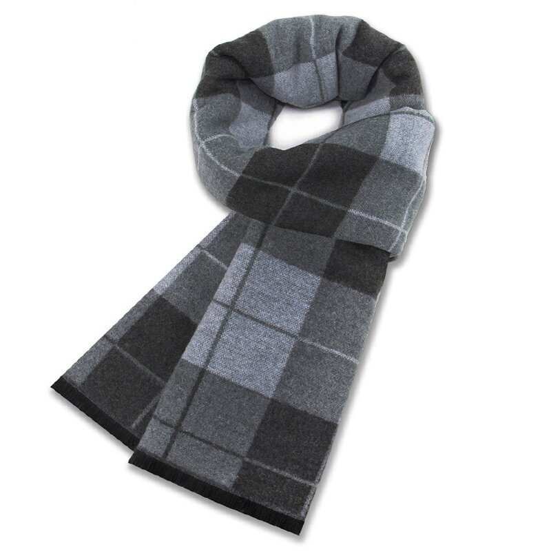 Winter Scarf Manufacturer - New Fashion Gray Striped Wool Acrylic Blend