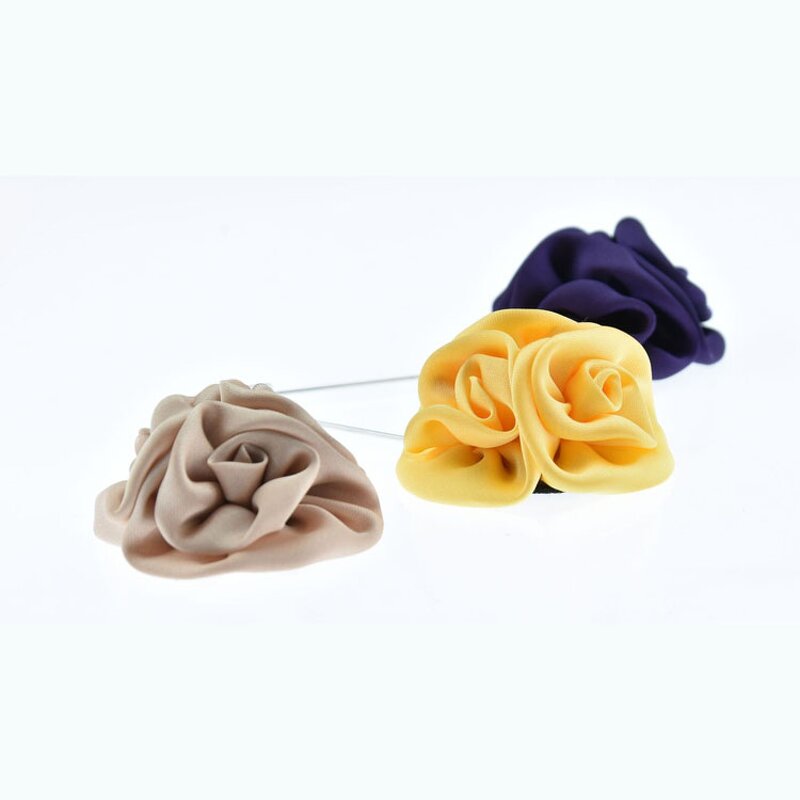 Flower Lapel Pin Manufacturer - Custom Fancy Wedding Boutonniere Bling Designer