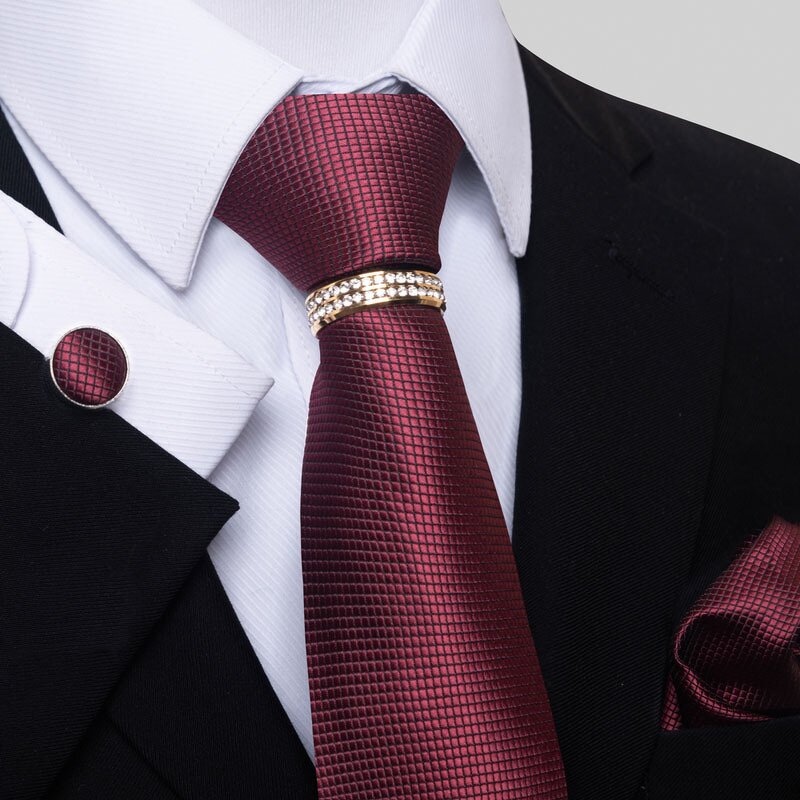 Neckties and Pocket Square Set - Wholesale Luxury Cufflink Ensemble