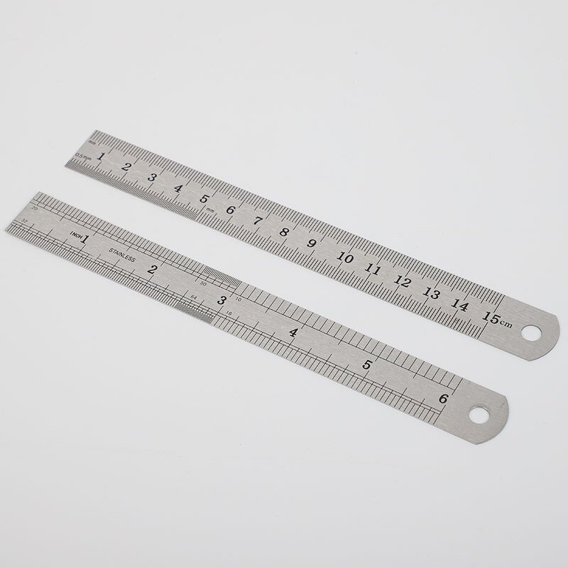 Ruler Manufacturer - Stainless Steel Straightedge Double Sided Metric 15cm Student Office