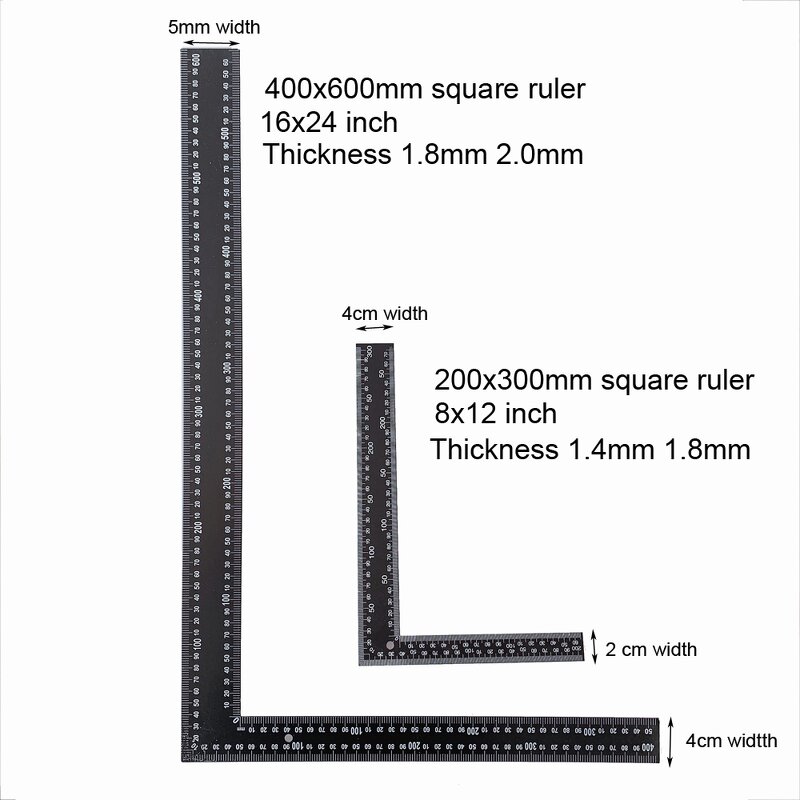 Square Ruler Manufacturer - 200x300mm 8x12 Inch Black Stainless Steel Try