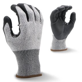 Safety Work Gloves Manufacturer - Gray Nitrile Hand Coated for General Multi Use Construction