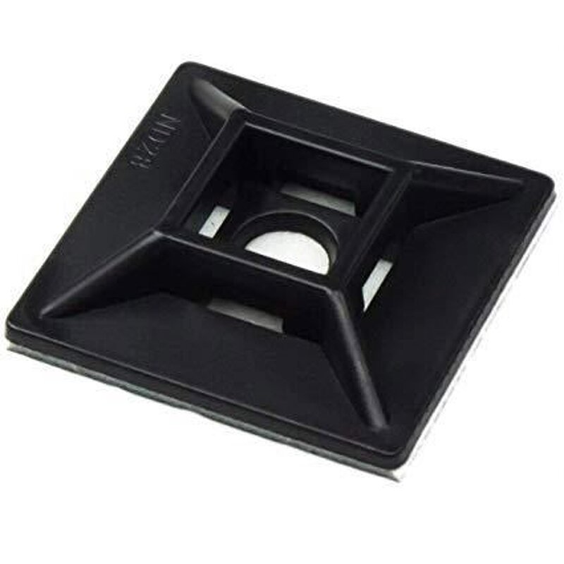 Cable Wall Tie Bracket Manufacturer - 20x20mm Sticky Black Self Adhesive Nylon Plastic Anchor Clip