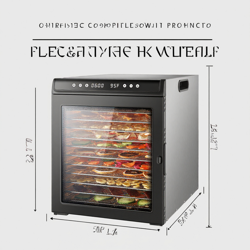 Food Dehydrator Machine Manufacturer - Electric 12 Tray Stainless Steel 12.6ft Large Capacity 1300W Digital Control Commercial